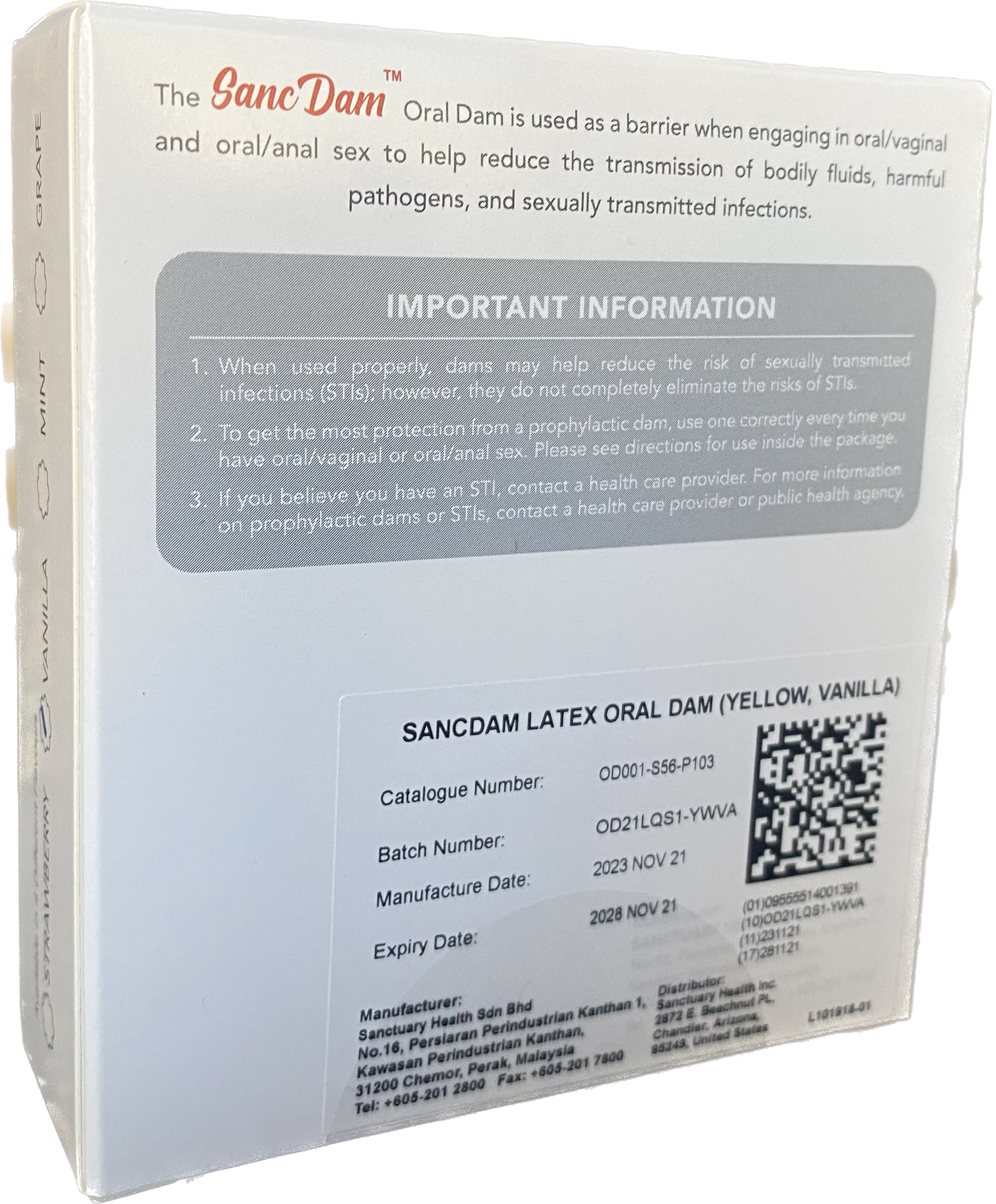 (FDA APPROVED) 48 Vanilla SancDam Ultra-Thin 0.07mm Oral Sex Dam Membrane Cunnilingus Prop Fellatio