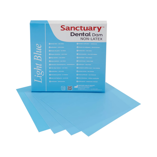 LATEX-FREE 5" X 5" Sanctuary Rubber Dental Dams, Non-Latex, Spearmint Scented Powder-Free (Product of Malaysia) Quality Guarantee, Pack of 15 (5"X5"X0.25mm)